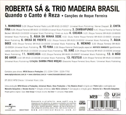 Roberta Sa - Quando o Canto e Reza & Trio Madeira Brasil (2010)