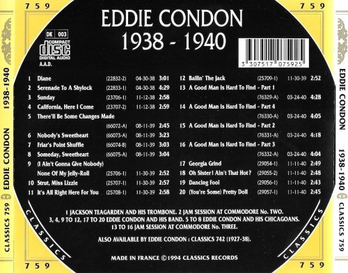 Eddie Condon - Chronological Classics 1938-1940 (1994)