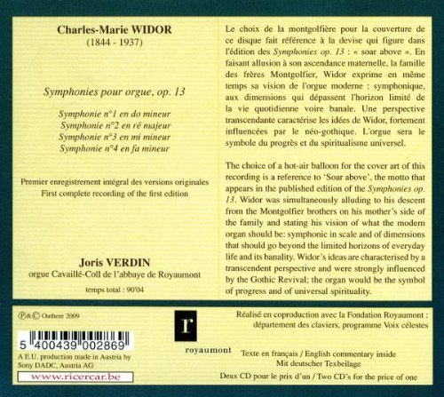 Joris Verdin - Widor: Symphonies Op. 13 (2009)