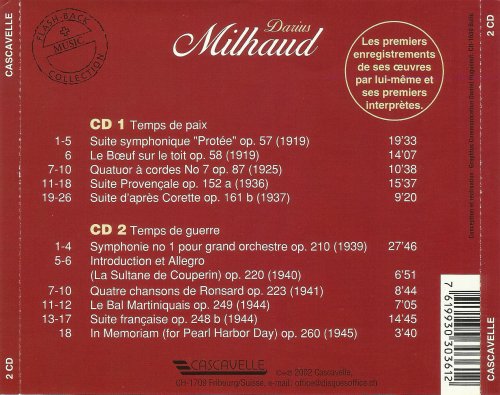 San Francisco SO, St Louis SO, Columbia SO, New York Philharmonic - Darius Milhaud: Temps de Paix. Temps de Guerre (2002)