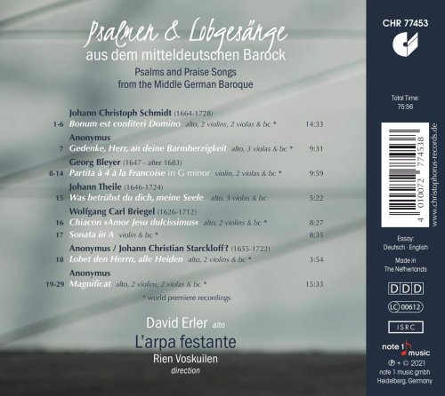 L'arpa Festante, David Erler - Psalmen und Lobgesänge (2021)