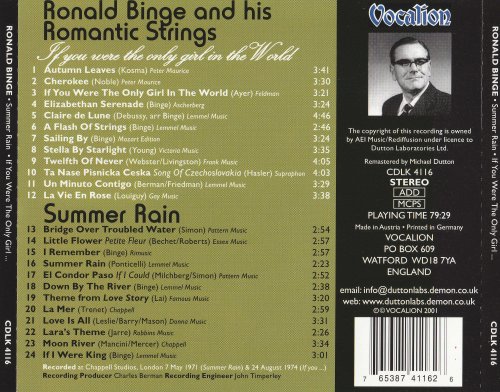 Ronald Binge And His Romantic Strings - If You Were The Only Girl In The World / Summer Rain (2001)