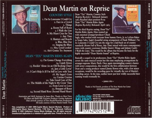 Dean Martin - Country Style / Dean ''Tex'' Martin Rides Again (2001)