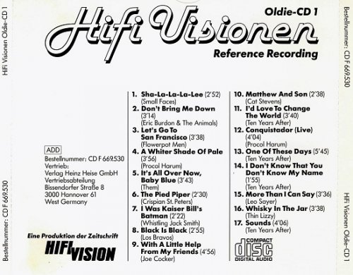 Various Artist - Hifi Visionen Oldie - CD 1 (Reference Recording) (Remastered) (1986)