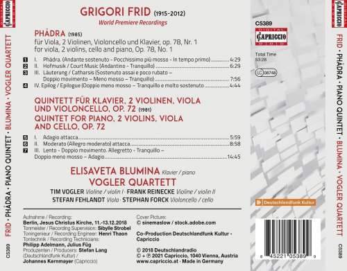 Elisaveta Blumina, Vogler Quartett - Frid: Phädra, Op. 78 & Piano Quintet, Op. 72 (2021)