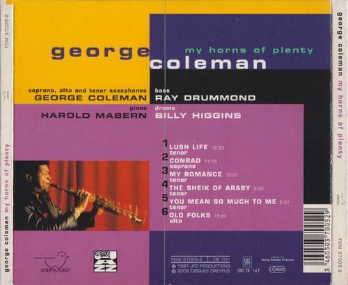 George Coleman - My Horns Of Plenty (1992) 320 kbps+CD Rip