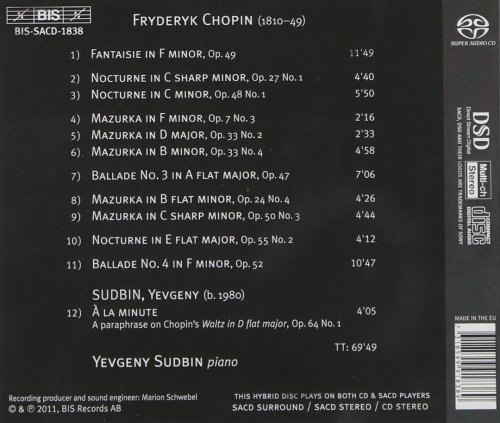 Yevgeny Sudbin - Chopin: Fantaisie in F minor - Ballades - Mazurkas - Nocturnes (2011) [Hi-Res]