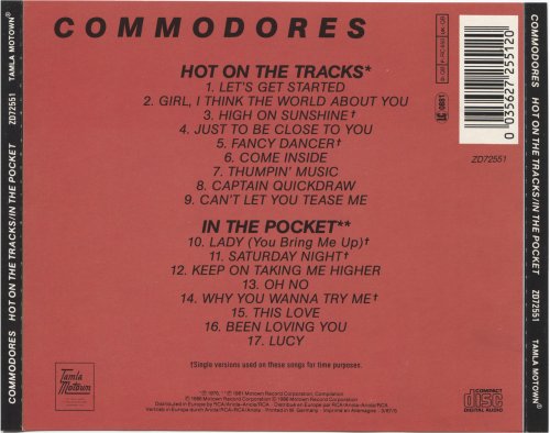 Commodores - Hot On The Tracks / In The Pocket (1986)