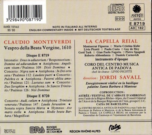 La Capella Reial, Jordi Savall - Monteverdi: Vespro della Beata Vergine (1989) CD-Rip