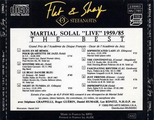 Martial Solal - The Best- Live 1959-1985 (1986)