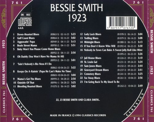 Bessie Smith - 1923 {The Chronological Classics, 761}