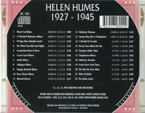 Helen Humes - 1927-1945 {The Chronological Classics, 892}