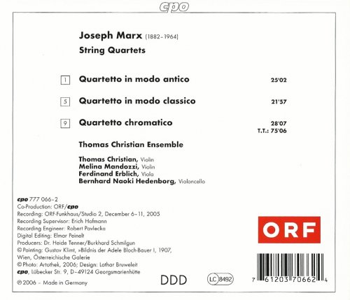 Thomas Christian Ensemble - Joseph Marx: Complete String Quartets (2006)