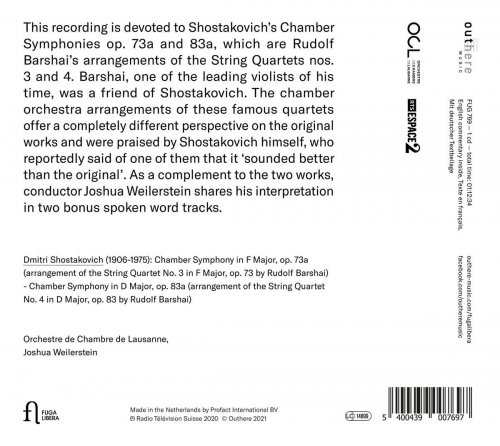Orchestre de Chambre de Lausanne & Joshua Weilerstein - Shostakovich: Chamber Symphony Op. 73a & Op. 83a (Arr. by Rudolf Barshai) (2021) [Hi-Res]