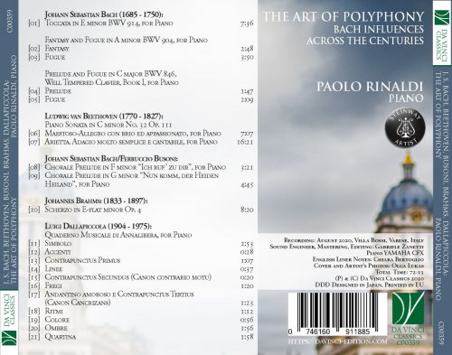 Paolo Rinaldi - Bach, Beethoven, Busoni, Brahms, Dallapiccola: The Art of Polyphony (Bach Influences Across the Centuries) (2021)