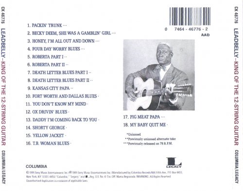 Leadbelly - King of the 12-String Guitar (1991)