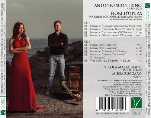 Nicola Malagugini, Mirea Zuccaro - Scontrino: Fiori d'opera (Fantasias for Double-Bass and Piano - World Premiere Recordings) (2021)