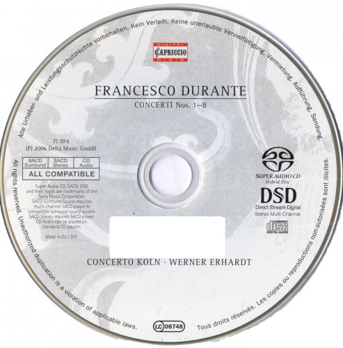Concerto Köln, Werner Ehrhardt - Durante: Concerti Nos. 1-5, 8 (2006) [SACD]