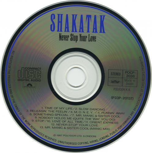 Shakatak - Never Stop Your Love (Japan, 1991)