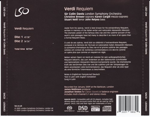 Sir Colin Davis, London Symphony Chorus and Orchestra - Verdi: Requiem (2009) [SACD]