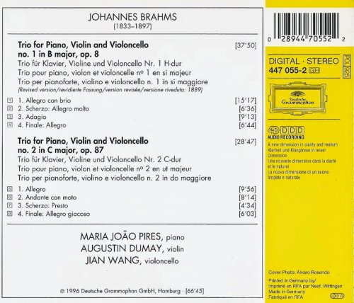 Maria João Pires, Augustin Dumay, Jian Wang - Brahms: Piano Trios Nos. 1 & 2 (1996)