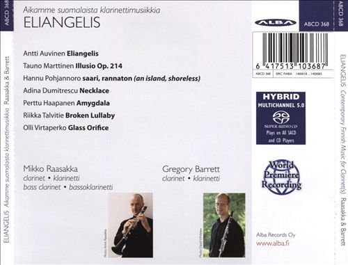 Mikko Raasakka, Gregory Barrett - Eliangelis: Contemporary Finnish Music for Clarinet (2014)