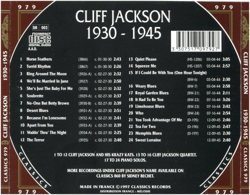 Cliff Jackson - 1930-1945 {The Chronological Classics, 979} 1998