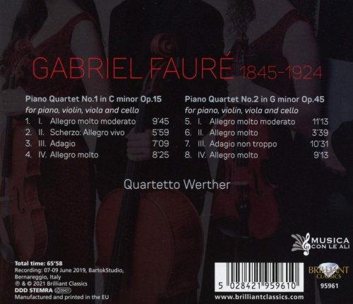 Quartetto Werther - Fauré: Piano Quartets, Op. 15 & Op.45 (2021) [Hi-Res]