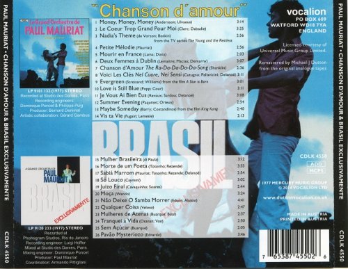 Paul Mauriat - Chanson D'amour & Brasil Exclusivamente (2014)