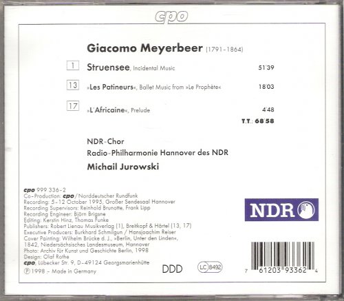 NDR Chor, Radio Philharmonie Hannover des NDR, Michail Jurowski - Meyerbeer: Struensee, Les Patineurs (1998)