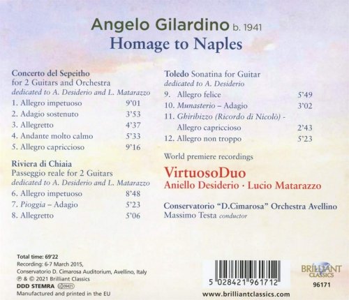 Conservatorio "D. Cimarosa" Orchestra Avellino, Massimo Testa, Lucio Matarazzo & Aniello Desiderio - Gilardino: Homage to Naples (2021)