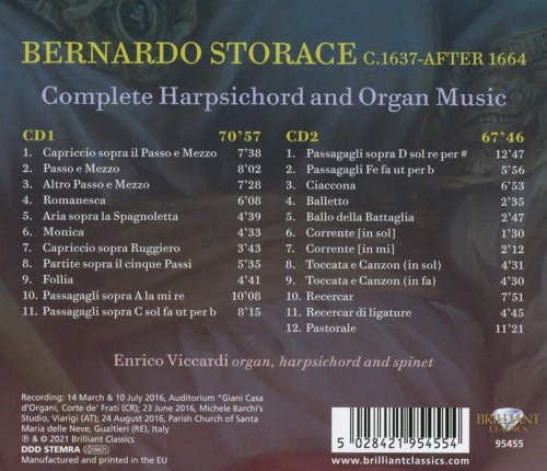 Enrico Viccardi - Storace: Complete Harpsichord and Organ Music (2021) [Hi-Res]