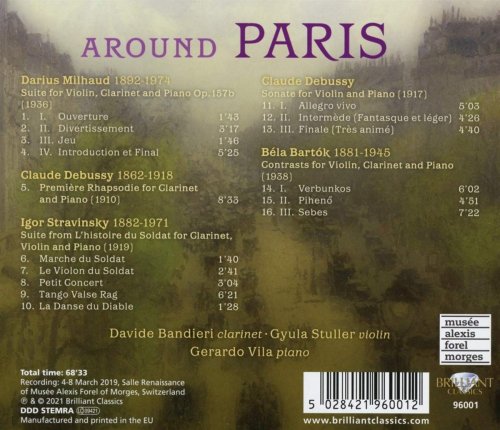 Davide Bandieri, Gerardo Vila & Gyula Stuller - Around Paris: Milhaud, Debussy, Stravinsky, Bartók (2021)