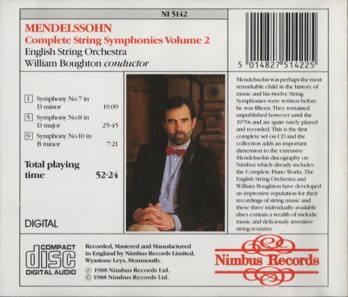 English String Orchestra, William Boughton - Mendelssohn: Complete String Symphonies, Vol. 2 (1988)