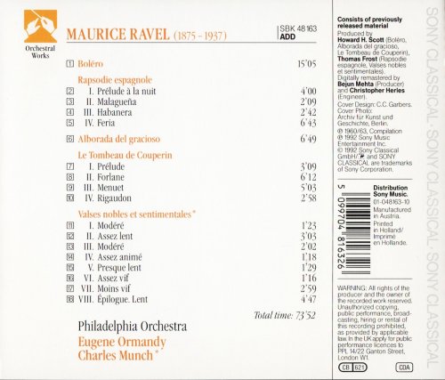 Philadelphia Orchestra, Eugene Ormandy, Charles Munch - Ravel: Bolero, Rapsodie Espagnole (1992)