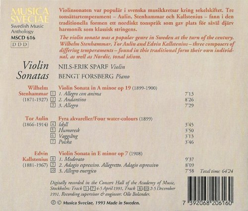 Nils-Erik Sparf, Bengt Forsberg - Stenhammar, Aulin, Kallstenius: Violin Sonatas (1993)
