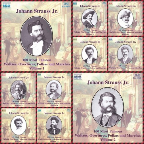 Slovak Philharmonic Orchestra, Košice, Slovak Radio Symphony Orchestra, Alfred Walter, Johannes Wildner - Johann Strauss II: 100 Most Famous Waltzes Vol. 1-10 (1999)