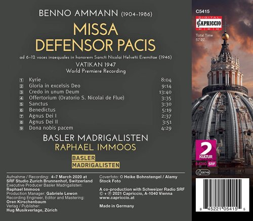 Basler Madrigalisten & Raphael Immoos - Ammann: Missa Defensor Pacis (2021) [Hi-Res]
