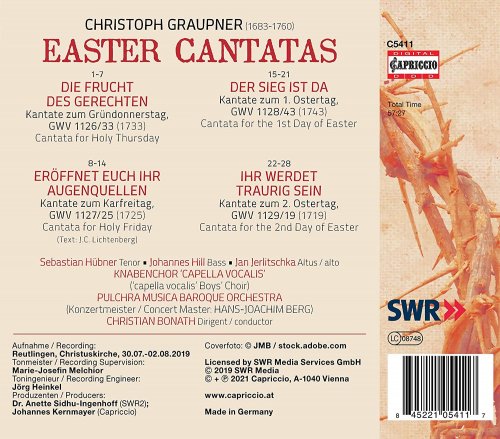 Christian Bonath, Pulchra Musica Baroque Orchestra - Graupner: Easter Cantatas (2021)