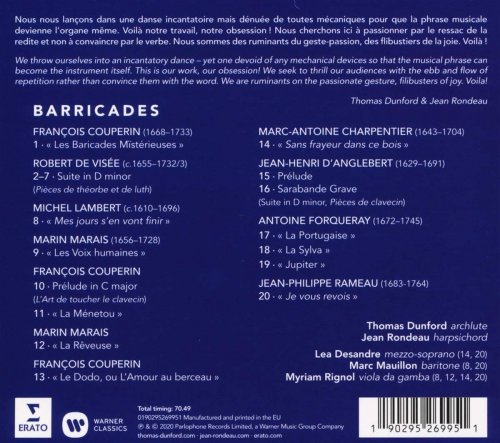 Jean Rondeau & Thomas Dunford - Barricades (2020) [CD-Rip]