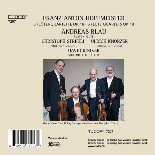 Andreas Blau, Christoph Streuli, Ulrich Knörzer, David Riniker - Hoffmeister: 6 Flute Quartets, Op. 18 (2021)
