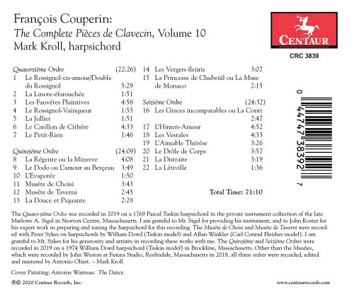 Mark Kroll - Couperin: The Complete Pièces de clavecin, Vol. 10 (2021) [Hi-Res]