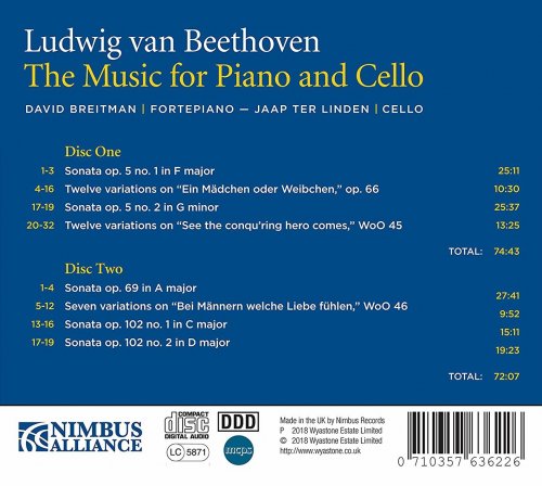 David Breitman & Jaap Ter Linden - Beethoven: The Music for Piano and Cello (2018)