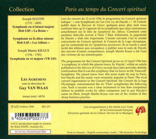 Les Agrémens, Guy Van Waas - Haydn à Paris (2009)