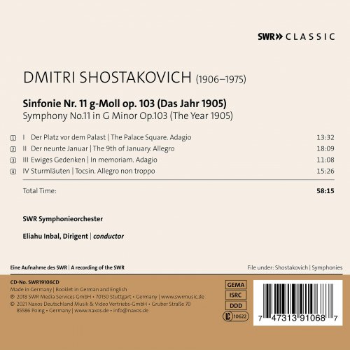 SWR Symphonieorchester & Eliahu Inbal - Shostakovich: Symphony No. 11 in G Minor, Op. 103 "The Year 1905" (2021) [Hi-Res]