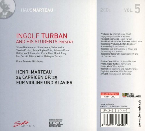 Ingolf Turban And His Students - Henri Marteau Vol. 5 - 24 Capricen, Op. 25 for Violin and piano (2021) [Hi-Res]