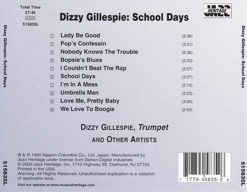 Dizzy Gillespie - School Days (1952) CD Rip