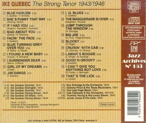 Ike Quebec - The Strong Tenor of Mister Quebec (1999)