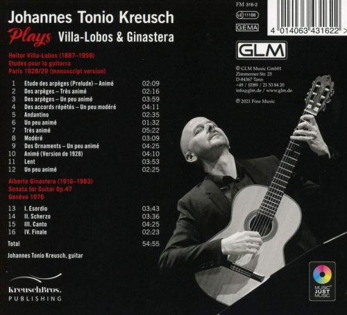 Johannes Tonio Kreusch - Plays Villa-Lobos & Ginastera (2021)