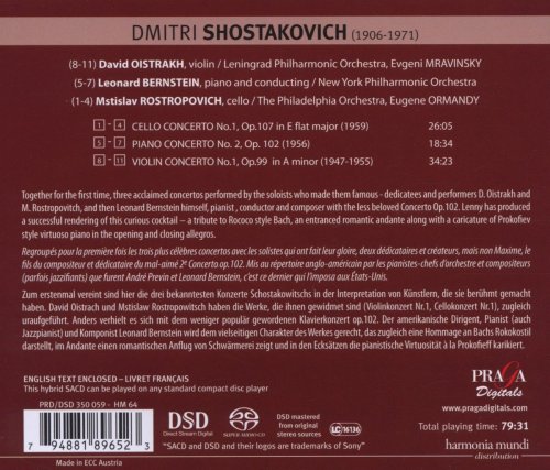 Rostropovich / Bernstein / Oistrakh - Dmitri Shostakovich: Three Concertos (2013) [SACD]